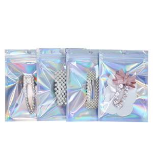Custom Print Holographic Makeup Zip Bag/lip Gloss <strong>Pouches</strong>/<strong>nail</strong> Gel Strip Bag - Product Image 1