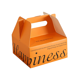 Boîte à repas à emporter personnalisée, boîte en papier à poignée unique, boîte à lunch portable, emballage alimentaire ondulé avec logo - Product Image 1