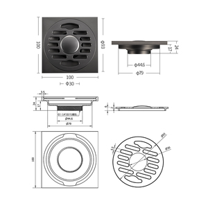 Joyhoo nhanh tốc độ dòng chảy vòi hoa sen chất lượng tốt Brass cống sàn Bìa vuông gạch chèn tầng drainer phụ kiện phòng tắm - Product Image 3
