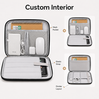 Étui rigide pour ordinateur portable en EVA personnalisé, multi-compartiments, étanche, sac organisateur d'accessoires informatiques avec poignée, OEM ODM