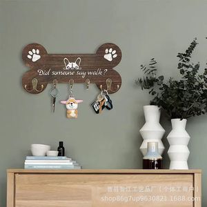 Cross-border creative wooden storage rack, home living room entryway <b>key</b> <b>hanger</b>, solid wood wall-mounted decorative rack - Product Image 2