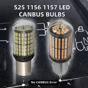 หลอดไฟ LED สีเหลืองอำพัน S25 1156 1157 Canbus Error Free P21W P21/5W 12/24V ชิป LED สำหรับไฟ DRL ไฟเลี้ยว ไฟเบรก ไฟถอยหลัง  สำหรับดัดแปลง/อัพเกรด - Product Image 2