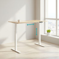 Bureau d'ordinateur électrique à double moteur réglable, cadre métallique robuste, sécurité anti-collision, usage domestique et professionnel, durable, extensible