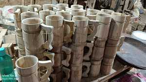 Mug en bois contemporain de qualité supérieure Rani Industries avec poignée, produit écologique en vrac pour le thé, le café, le vin, la bière - Product Image 4
