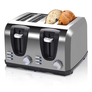 <span class=keywords><strong>Grille</strong></span>-<span class=keywords><strong>pain</strong></span> électrique Antronic 4 tranches <span class=keywords><strong>en</strong></span> acier inoxydable avec fonction pop-up automatique pour usage domestique et hôtelier - Product Image 1