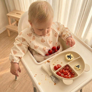 Logo Customized Print Waterproof Pu Kids Aprons Smocked Long Sleeve Baby Products <b>Training</b> <b>Bib</b> Apron - Product Image 6