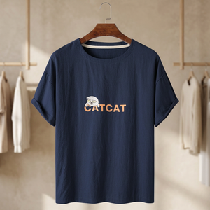 เสื้อยืดลำลองผู้ชายสำหรับฤดูร้อน แฟชั่นใหม่ ระบายอากาศได้ดี น้ำหนัก 340 กรัม ทรงโอเวอร์ไซส์ สั่งทำลายพิมพ์ด้านหน้าได้ ผ้าฝ้าย 100% ลายทาง แห้งเร็ว ผ้าถัก - Product Image 5