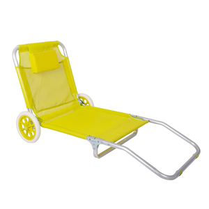 पदोन्नति बड़ी छूट समायोज्य Reclining एल्यूमीनियम तह सूरज समुद्र तट लाउंज के साथ पहियों - Product Image 1