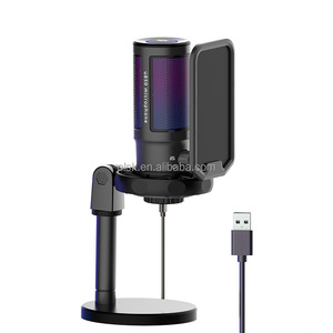 Clavax CLUSB-850 Chuyên Nghiệp Đa Hướng RGB Chơi Game <span class=keywords><strong>Mic</strong></span> Cardioid Nhựa Máy Tính Để Bàn Podcast Condenser Sống Microphone Cho <span class=keywords><strong>PC</strong></span> - Product Image 2