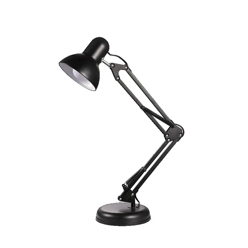 Foretrend Metal E27 Led lámpara de escritorio dorada ajustable brazo oscilante abrazadera lámpara de mesa recargable lámpara de mesa plegable para salón de uñas