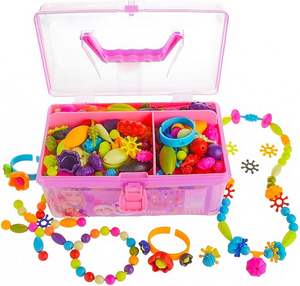 Vente en gros DIY Ensemble de bijoux bracelet Jouet éducatif pour enfants avec perles multiacryliques colorées Kit de bijoux perlés - Product Image 1