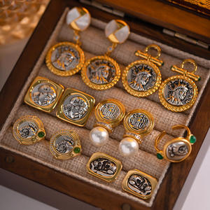 خواتم مكشوفة كلاسيكية أنيقة فرنسية بسطح رقيق على شكل عين القطة الخضراء مطلية بالذهب الحقيقي عيار 18 ومرصعة بالنحاس - Product Image 6