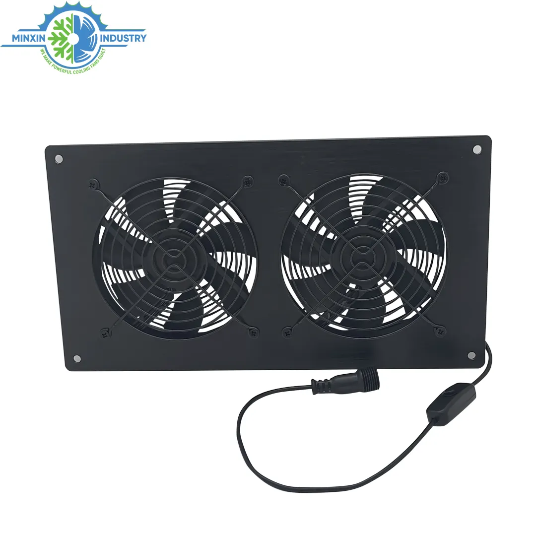 Double mini ventilateur 4 pouces Cabinet Brushless DC Fan 120mm High Speed Computer Fan with Switch
