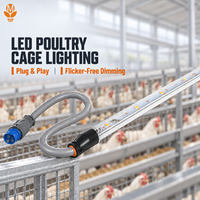 Tube lumineux LED pour volailles 48V DC IP67 étanche sans scintillement, gradation progressive 0-100% pour poulaillers de poulets de chair, de poules pondeuses et d'élevage