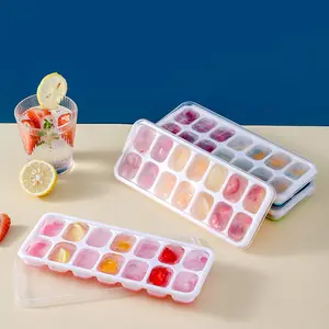 14 Grid Silicone Ice Cube Tray With Lid Ice Cube Maker Mold Ice Blocks Maker Kitchen Tools Accessories