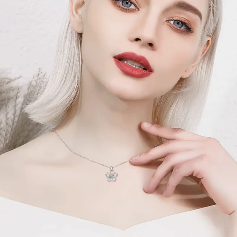 Grosir Daochong kustom 2023 perhiasan mode baru wanita perak murni 925 kalung bunga murah