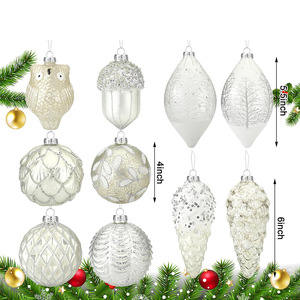Mercury Glass Luxury Christmas Ornaments Silver White Hanging Balls Christmas <b>Tree</b> Vintage Holiday Decorations 10/14/15.2cm - Product Image 3