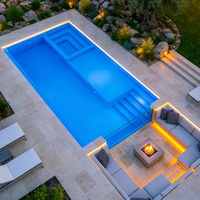 Kostenloses 3D-Design Haus Villa Hotel Fiberglas Vorgefertigter Schwimmbad Modularer Entspannender Outdoor-Acryl-Aufstellpool