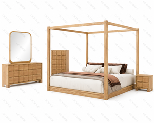 Juego de Muebles de Dormitorio Moderno con Cama Queen Acolchada, Cómoda con Espacio de Almacenamiento, Armario con Espejo y Mesita de Noche - Product Image 2