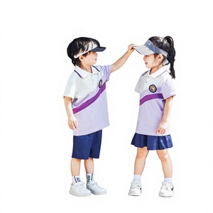 Nuevo Uniforme Escolar de Verano para Estudiantes de Primaria, Uniforme de Graduación de Manga Corta para Niños de Jardín de Infancia, 1 de Junio, Algodón - Product Image 1