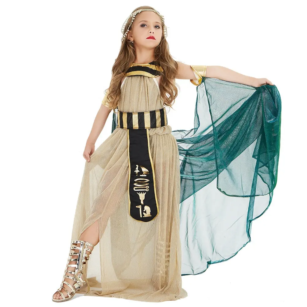 Karnaval Masquerade sahne cadılar bayramı Cosplay antik mısır kız çocuklar kleopatra prenses elbise kostüm