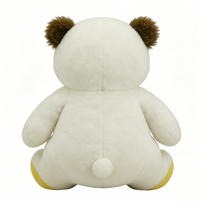 Peluche Panda Blanc Personnalisée Adorable avec Broderie Feuille, Animal en Peluche Panda Doux et Moelleux avec Nez et Pattes Jaunes - Product Image 3