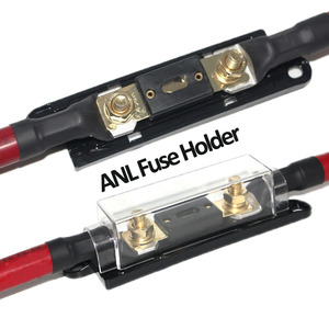 黒赤バッテリーケーブル 2AWG バッテリーケーブル ANLヒューズホルダー付き 容許電流200A バッテリーケーブル - Product Image 4