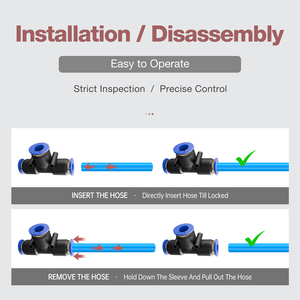 Khớp nối khí nén nhựa loại T hình chữ T ba ngã nối nhanh dòng SNS SPE, kiểu nối đẩy để kết nối ống khí nén - Product Image 4