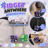 Porte-clés Fidget mignon à bouton-poussoir, breloque Rock n Roll Girl, jouet de décompression en PVC, détails peints exquis, léger