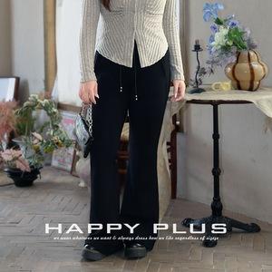 กางเกงขาบานผ้าถักสีดำสำหรับผู้หญิง Happy Plus รุ่น N9006 ไซส์พลัส ระบายอากาศได้ดี ยืดหยุ่นได้ - Product Image 4