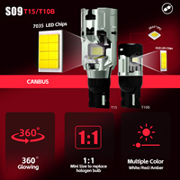 Ampoules LED Super Lumineuses S09 912 921 T15 W16W CANBUS Sans Erreur 20W 1900LM avec Puces 7035 pour Clignotants de Voiture