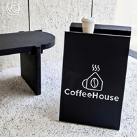Support d'affichage en forme de A avec plateau supérieur, cadre tout métal robuste non pliable, panneau publicitaire latéral, impression UV personnalisée