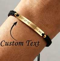 Bracelet tressé gravé sur mesure, revêtement PVD 18K, acier inoxydable 316L, cadeau encourageant, bijoux inspirants et motivants