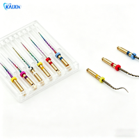 Limas de Canal Radicular NiTi Activadas por Calor de 25mm, 6 unidades/caja, Dental SX-F3, Doradas, Flexibles, para Tratamiento Endodóntico, Rotatorias de Turbina, Metálicas