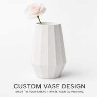 Vase décoratif imprimé en 3D sur mesure en résine blanche SLA, service de prototypage rapide pour la décoration intérieure et les cadeaux