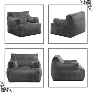 Retro Block <b>Sofa</b> Square Upholstered Foam Single Seat Living Room Bedroom Chair - Product Image 3