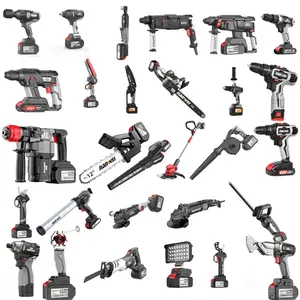 Nanwei Fabrieksprijs 4/3 Stuks Accuboormachines/Haakse Slijper/Moersleutel Motorfiets Gereedschapsset Met 6.0ah Lithiumbattery