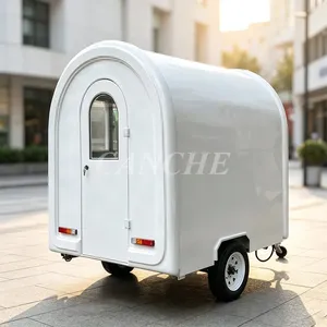 Chariot de restauration mobile personnalisé pour bubble tea, conforme aux normes australiennes, avec toit rond, pour la vente de snacks en extérieur - Product Image 1