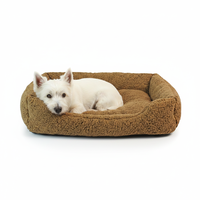 Coussin douillet enveloppant pour chien et chat, en coton haute résilience, lavable en machine, auto-chauffant, literie douce, lit-caverne pour chat