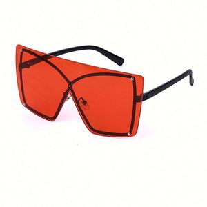 Gafas de Sol de Lujo Nuevas 2021 con Montura Sin Aro en Degradado Azul y Amarillo para Mujer, Gafas de Sol de Gran Tamaño con Protección UV400 para Mujer - Product Image 6