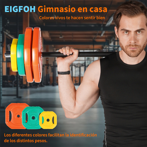 Juego de Barras de Pesas de 30 kg con Revestimiento de PVC Ecológico, Color Hormigón, en Stock en España, para Entrenamiento Físico en Casa o Gimnasio - Product Image 6