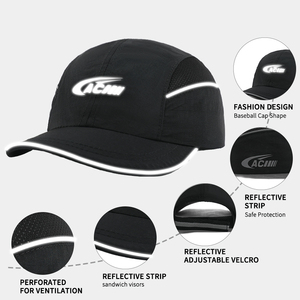 Gorra de Béisbol Deportiva de Secado Rápido, Ligera, con Tira Reflectante Completa, Gorra de Running Perforada - Product Image 1