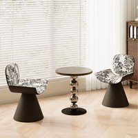 Table basse en bois d'hévéa avec piétement en acier inoxydable, table d'appoint artistique, présentoir moderne minimaliste multifonctionnel pour salon