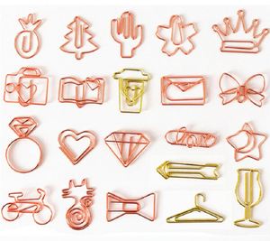 23 Clips de Papier Créatifs en Métal Doré en Forme Spéciale (Animaux/Fleurs) pour Étudiants – Offre Spéciale Papeterie de Bureau - Product Image 3