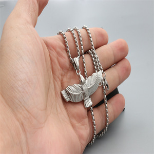 Collier avec pendentif aigle en argent tibétain, bijoux de mode unisexes, cadeau - Product Image 4
