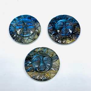 Piedra preciosa tallada con forma de cara de labradorita Natural 100%-Talla de forma de cara de 25mm, piedra preciosa tallada para joyería - Product Image 2