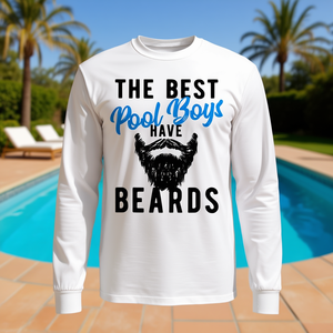 Camiseta de manga larga con estampado de broma de The Best Pool Boys Have Beards - Product Image 3