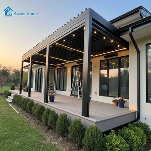 Pergola bioclimatique motorisée en aluminium sur mesure Sweet Home, pavillon <span class=keywords><strong>extérieur</strong></span>, <span class=keywords><strong>couverture</strong></span> de patio avec système de drainage - Product Image 1