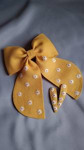 Pajarita Pre-Atada de Algodón Bordada con Diseño Floral <span class=keywords><strong>Personalizado</strong></span>, Duradera y Ecológica, Regalo de <span class=keywords><strong>Boda</strong></span> para Niña - Product Image 4