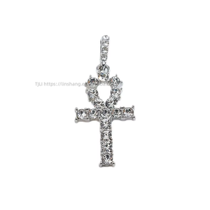 Style Full <b>Cross</b> Pendant Single Row Tennis <b>Chain</b> Personalized Light Luxury Cuban <b>Chain</b> Necklace - Product Image 4